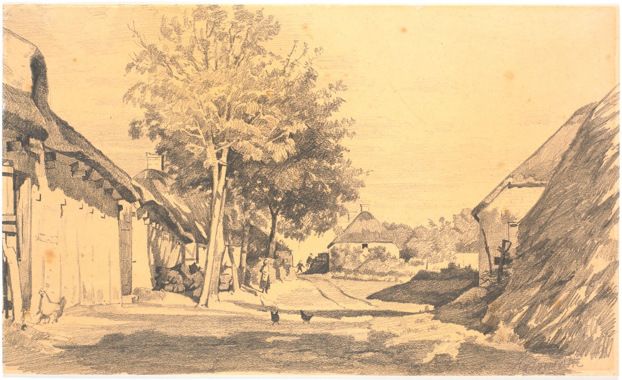 Landsbygade i sol af Hans Smidth