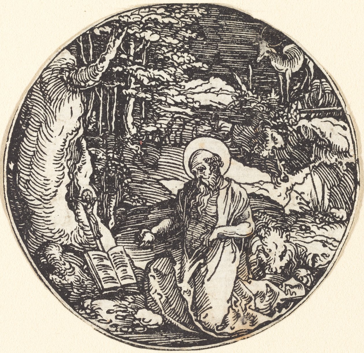 Sankt Hieronymus i anger af Hans Springinklee