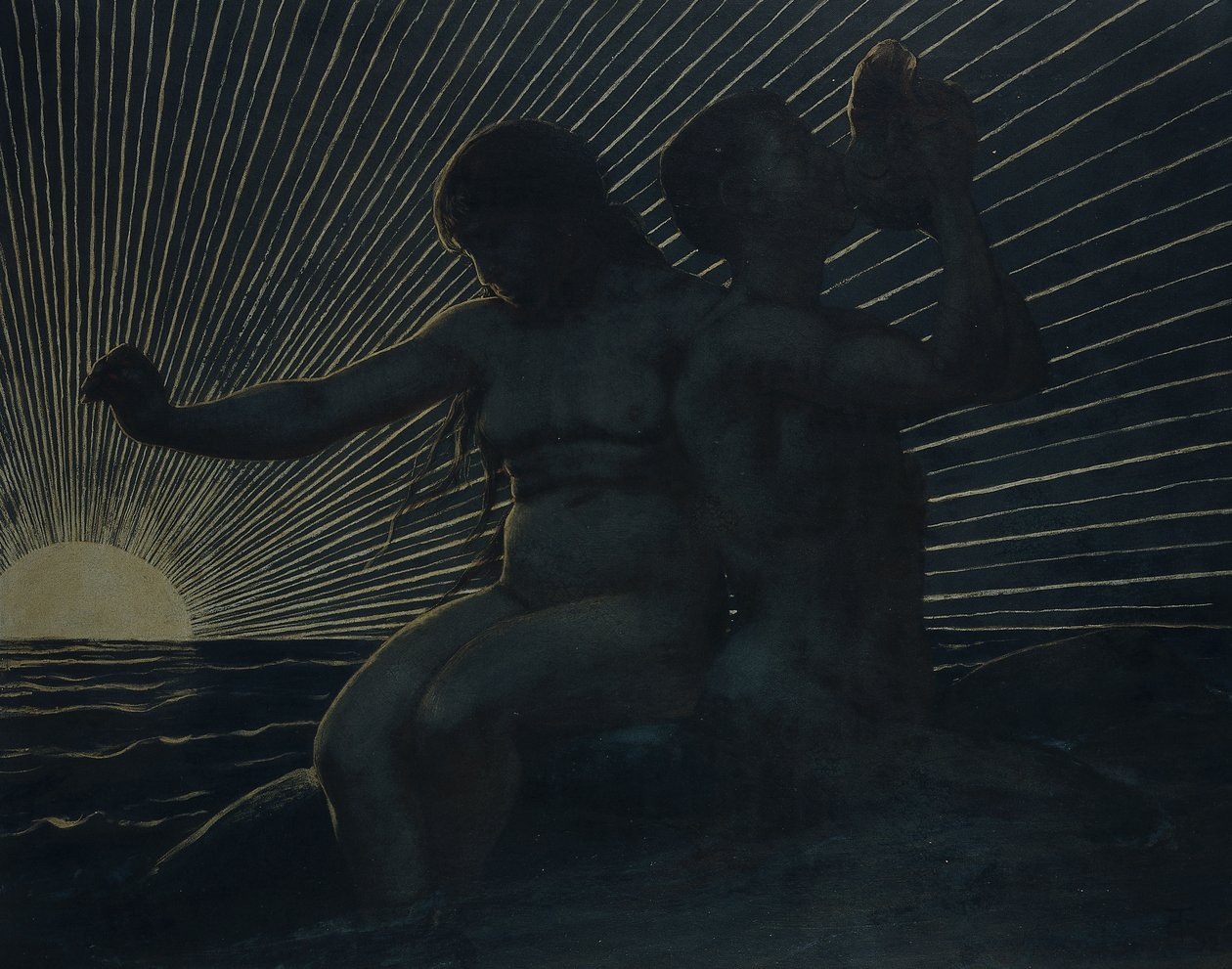 Triton-par, 1892 af Hans Thoma