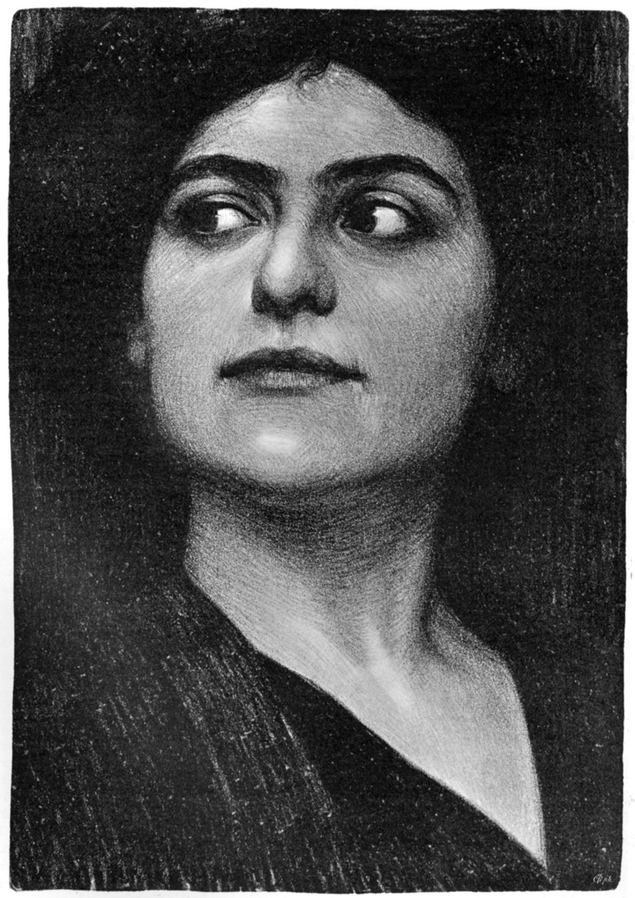 Studie af en kvindes hoved, 1899. af Hans Unger