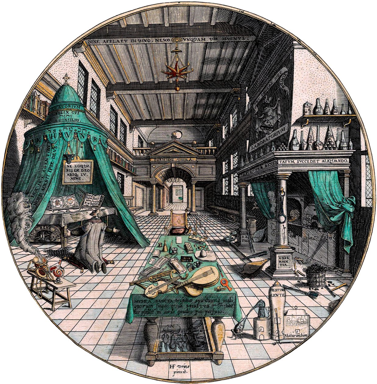 Alkymistens laboratorium, 1595. af Hans Vredeman de Vries