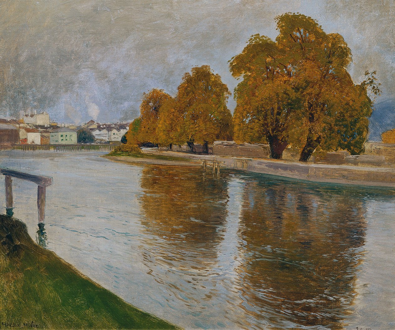 Salzach nær Hallein af Hans Wilt