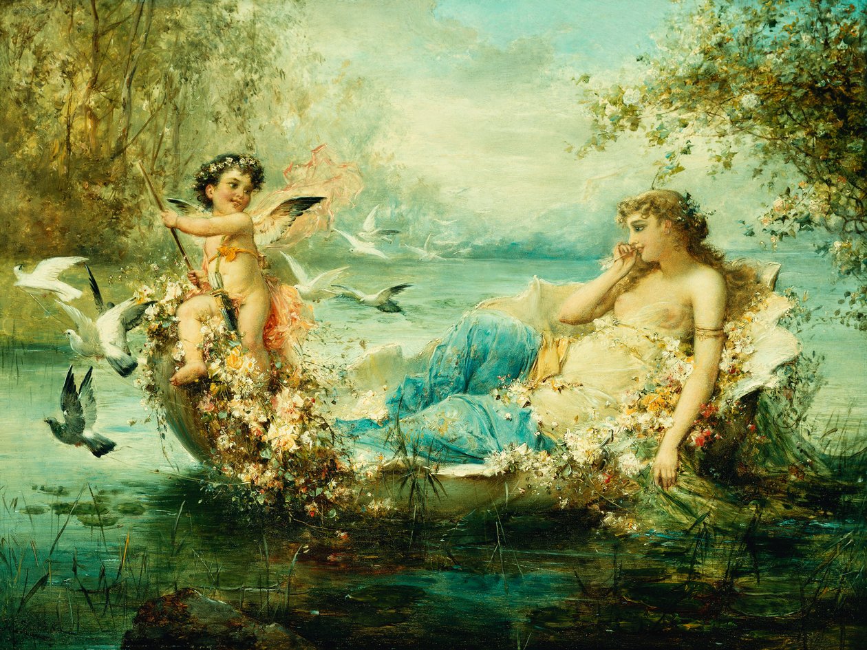 Venus og Amor af Hans Zatzka