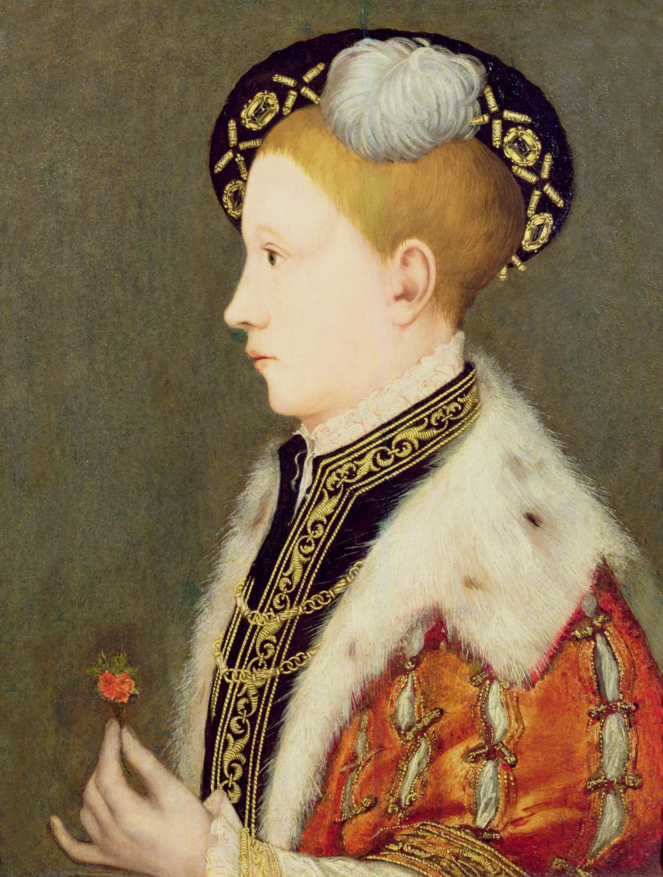 Kong Edward V (1537-53) af Hans school of Holbein