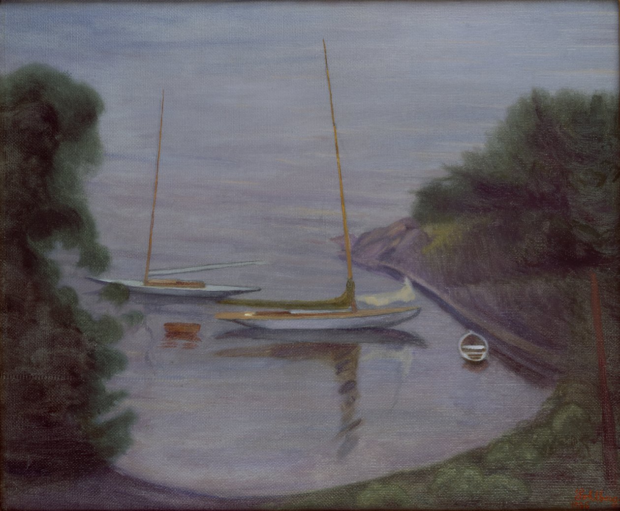 Sejlbåde (olie på lærred) af Harald Oscar Sohlberg