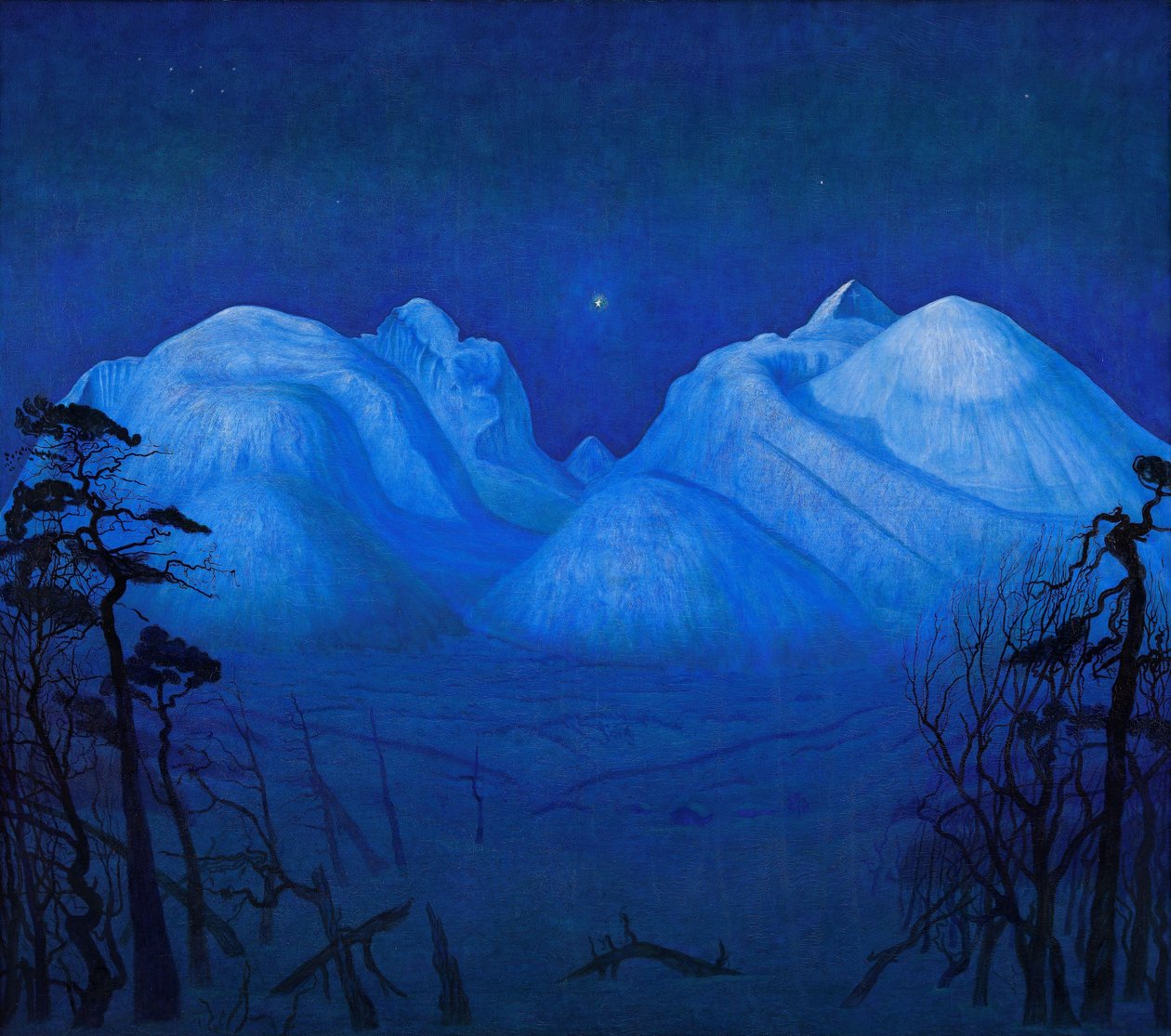 Vinternat i bjergene af Harald Oscar Sohlberg