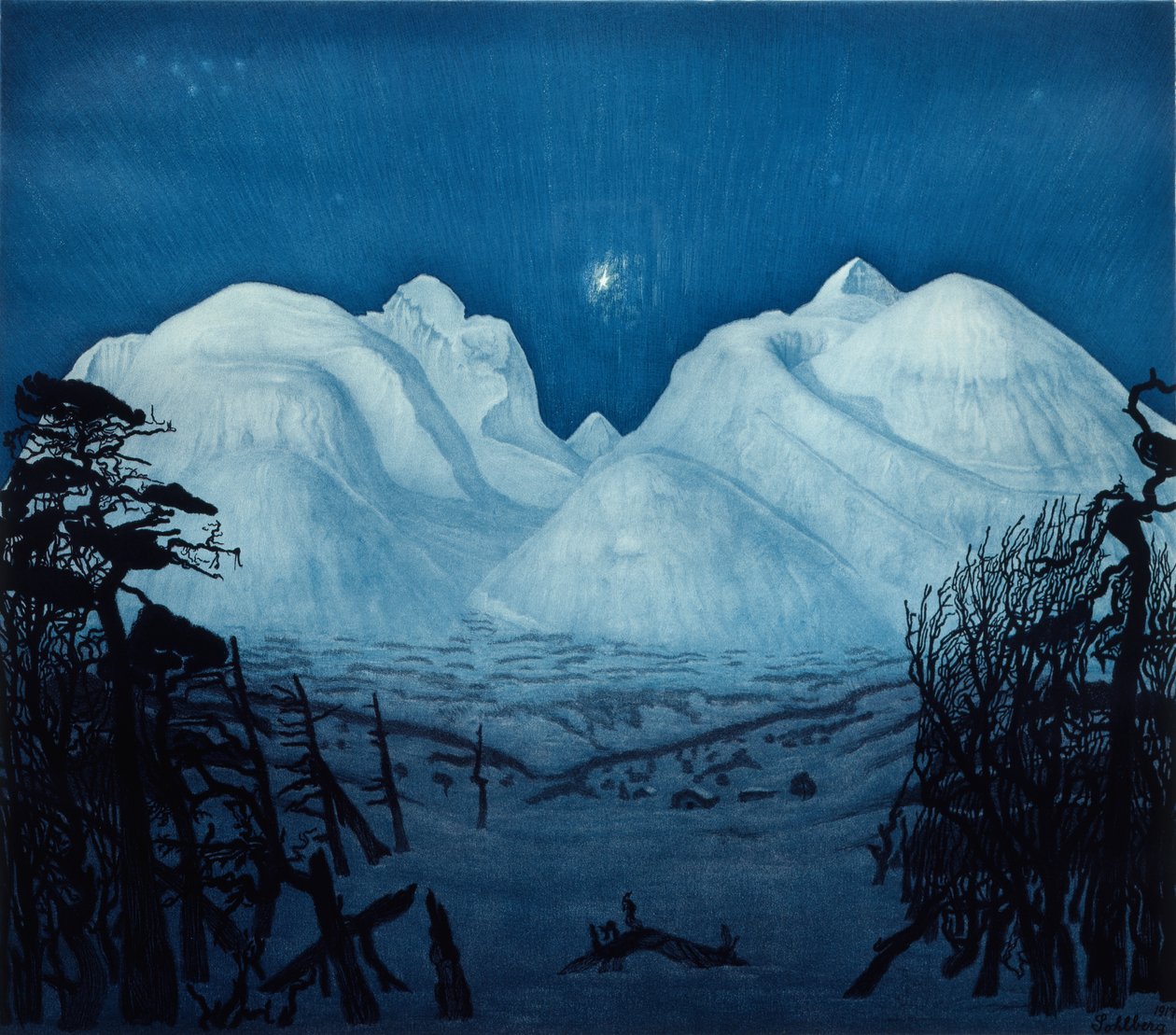 Vinternat i Rondane af Harald Oscar Sohlberg