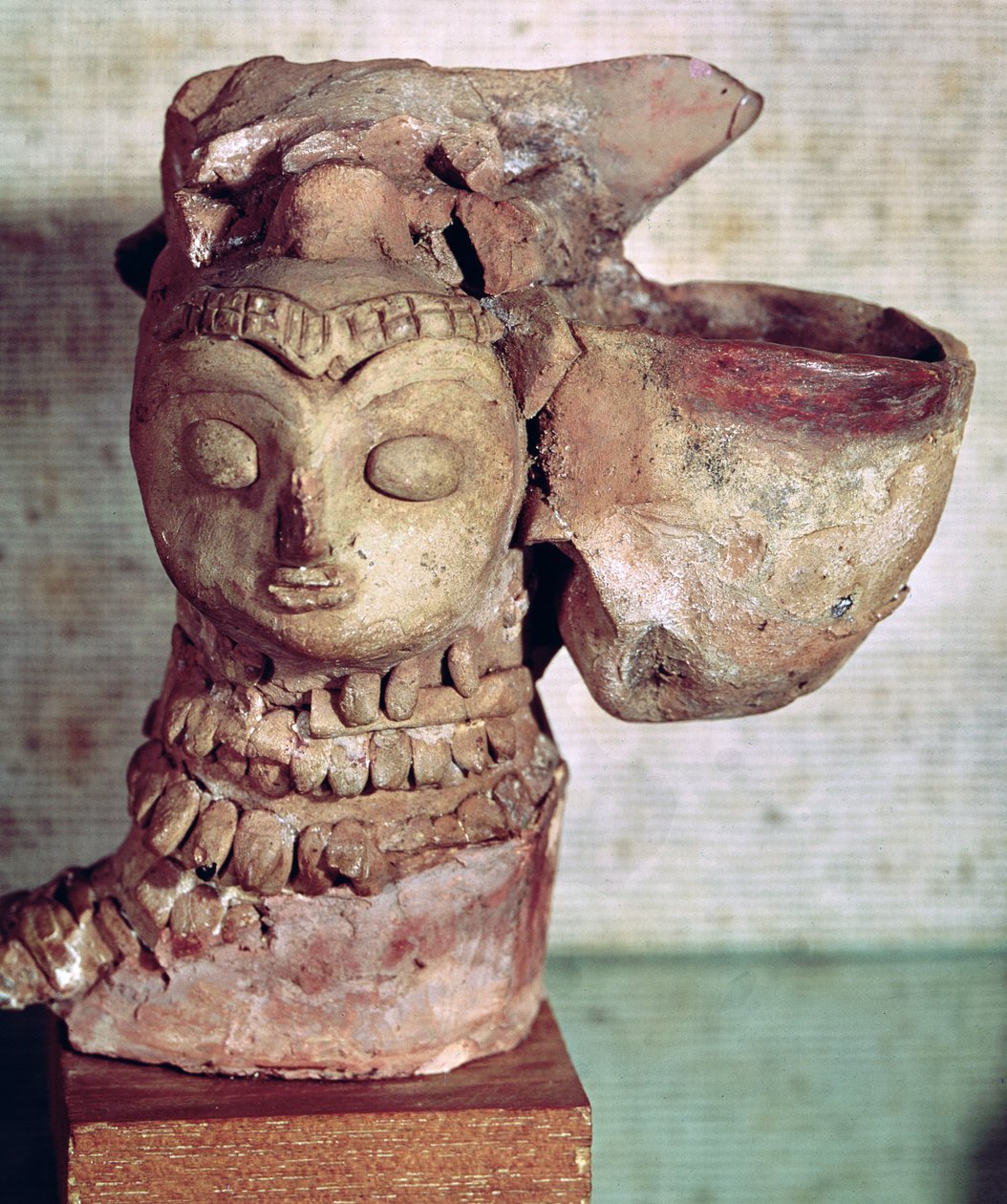 Lampe i form af et kvindehoved, fra Mohenjo-Daro, Indusdalen, Pakistan, 3000-1500 f.Kr. af Harappan