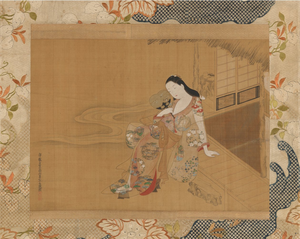 Courtesane nyder en kølig sommeraften, 1741. af Haritsu Ogawa