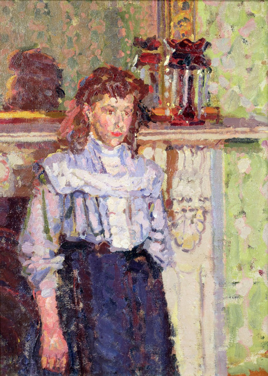 Pige ved en kappe af Harold Gilman
