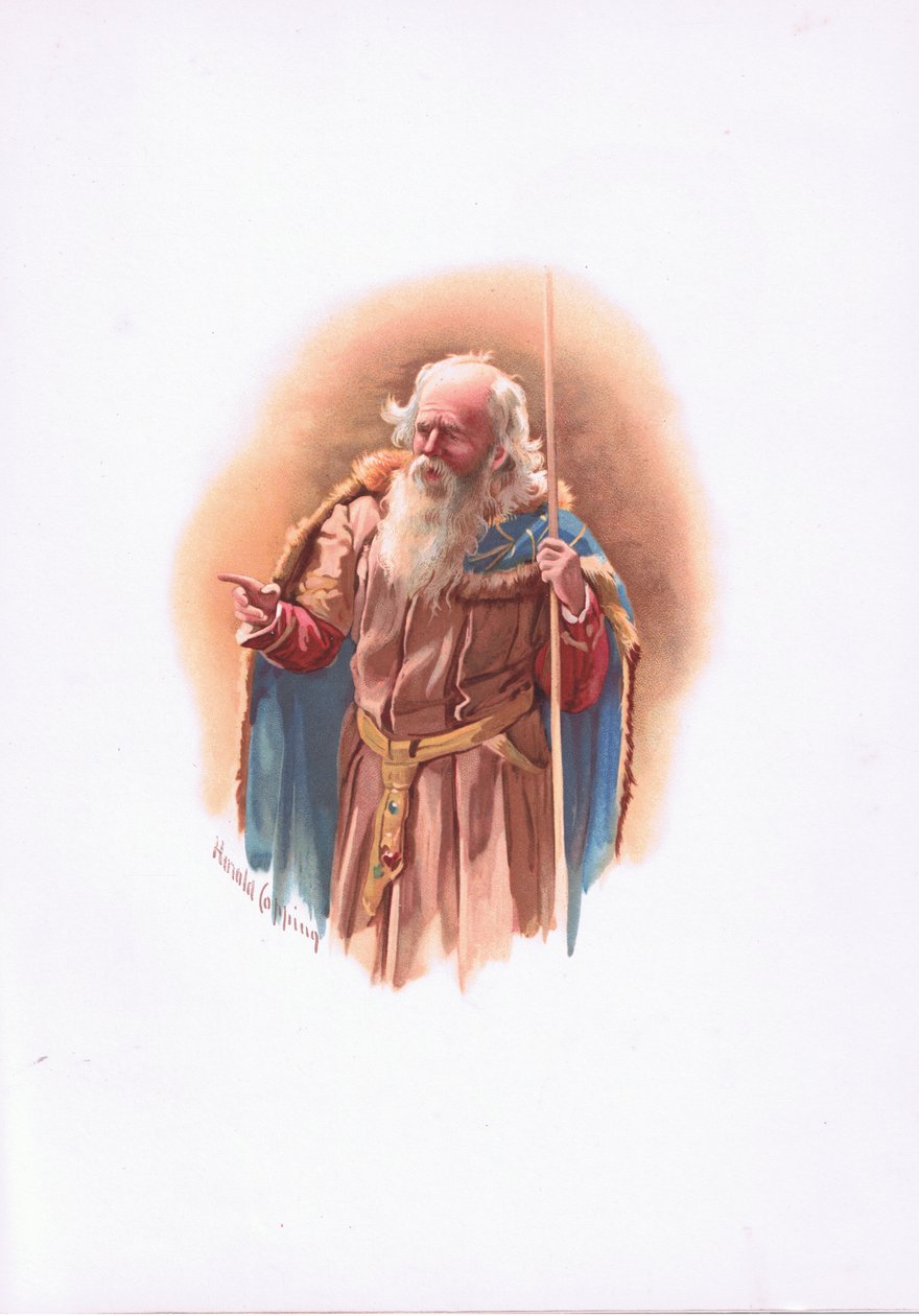 Polonius, illustration fra Hamlet af Harold Copping