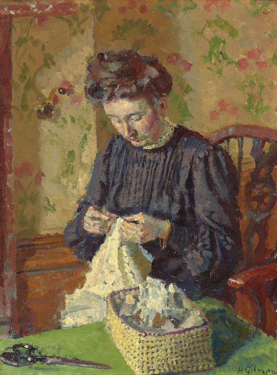 Kvindesyning, ca. 1908 af Harold Gilman