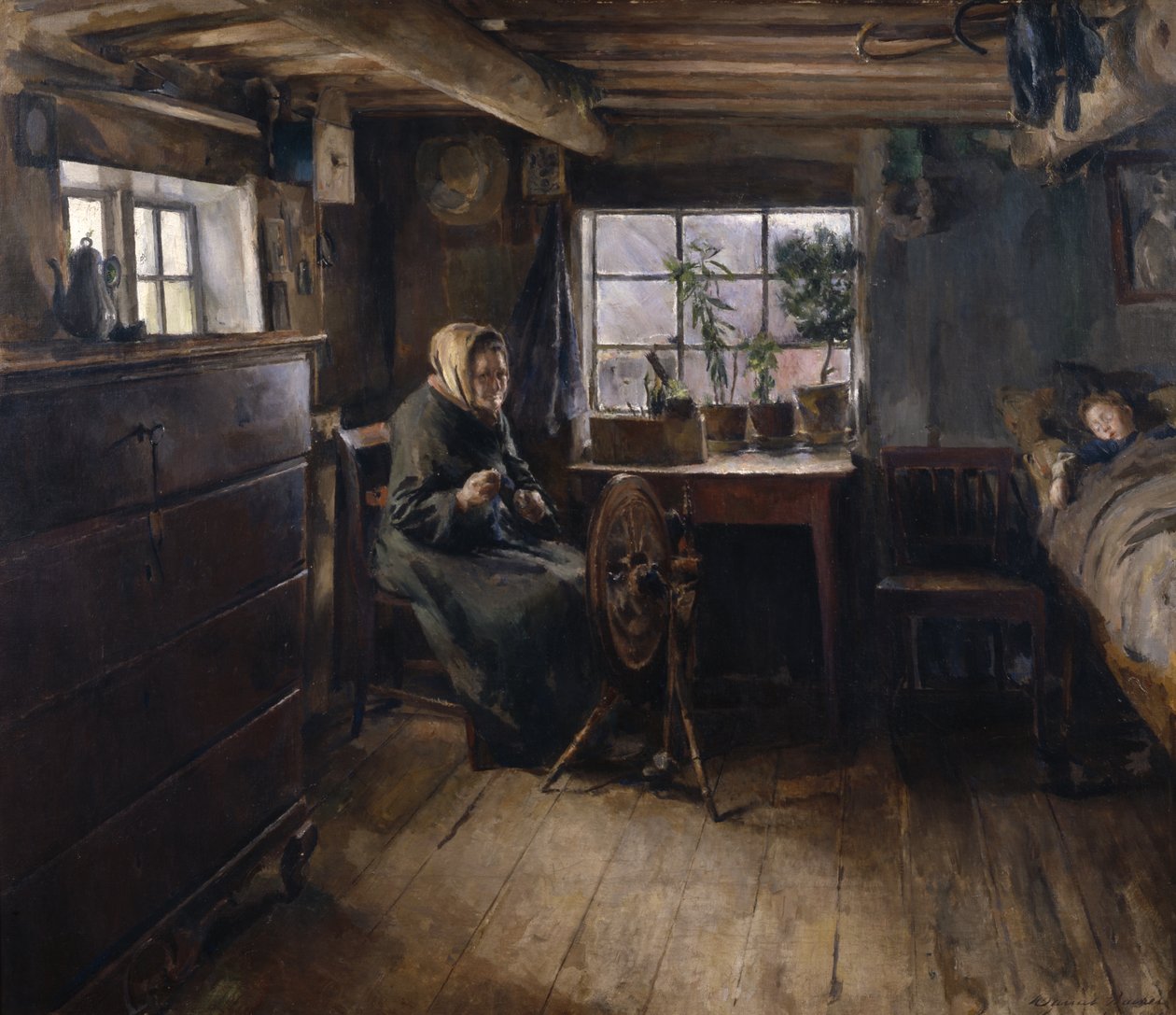 Hos bedstemor af Harriet Backer