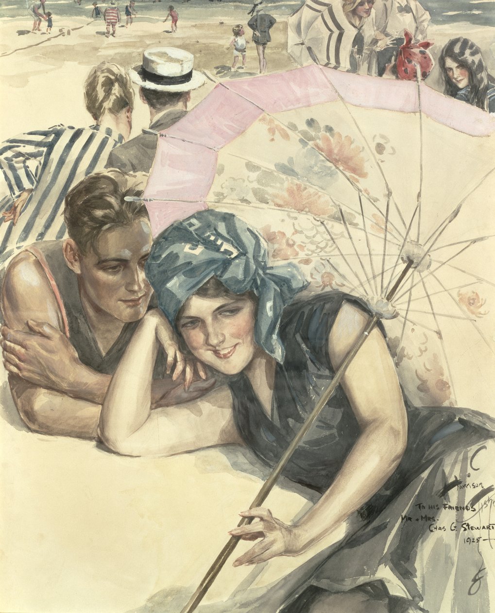 The First Pebble, 1925 (wc på papir) af Harrison Fisher