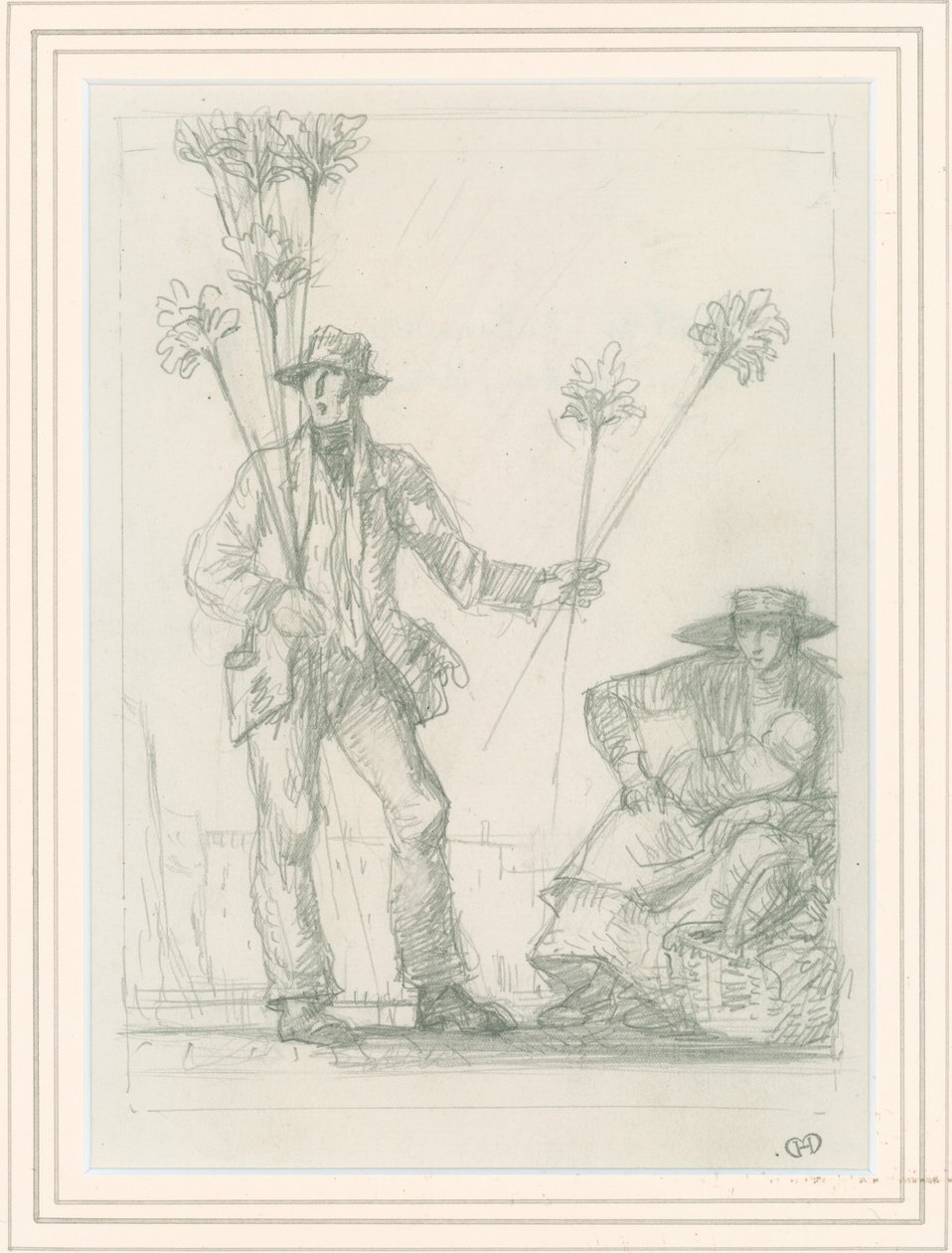 Skitse for kostesælgeren, 1923 af Harry Morley