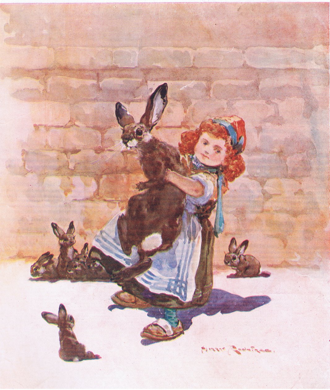 En armfuld (farve litho) af Harry Rountree