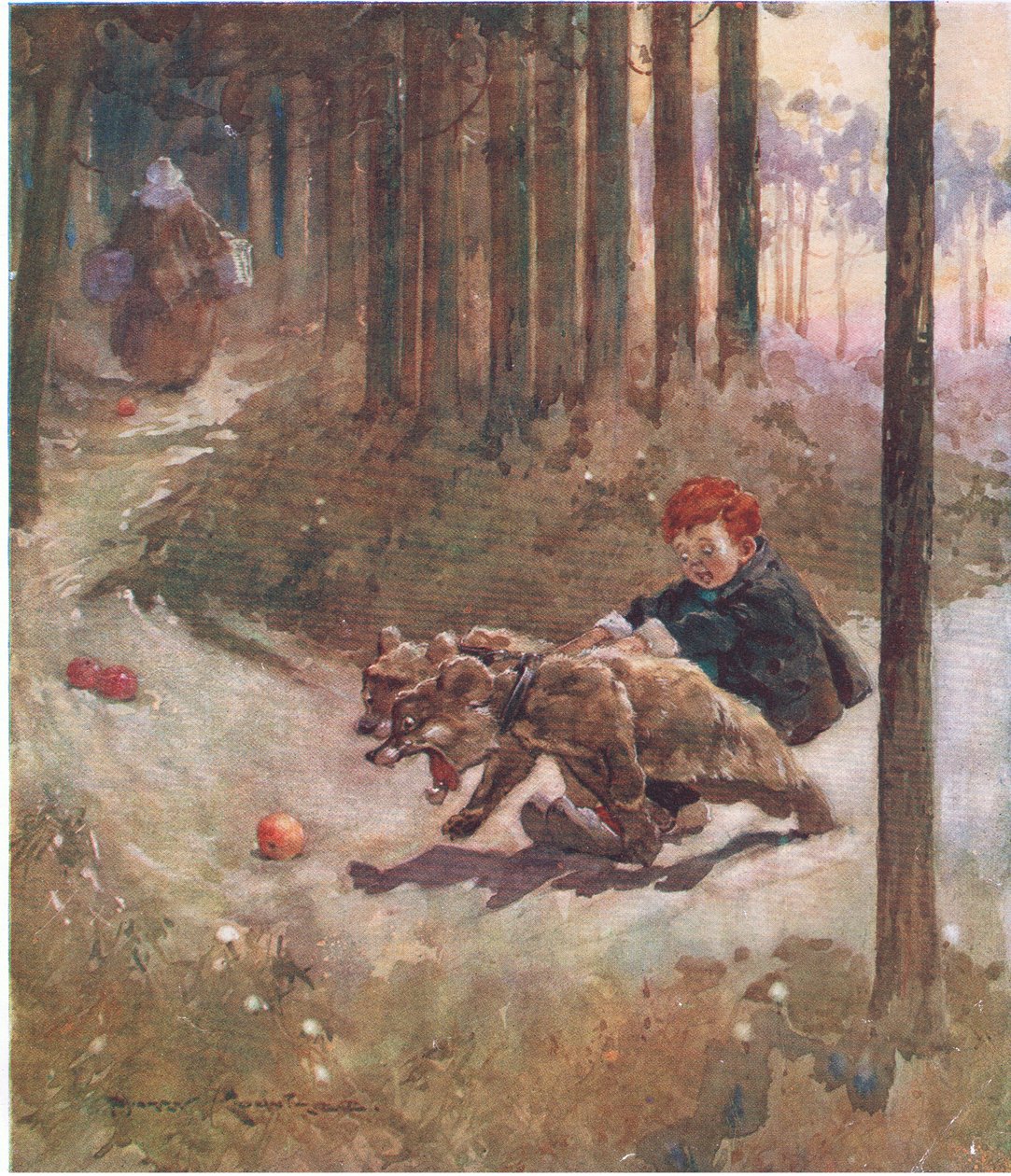 Et besværligt hold (farve litho) af Harry Rountree