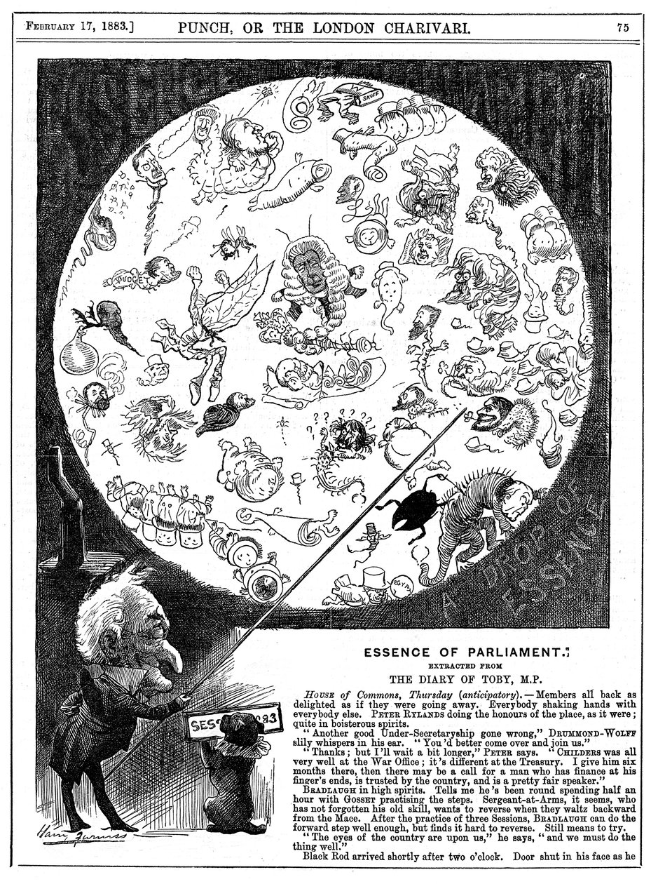 Essence of Parliament, 1883 af Harry Furniss