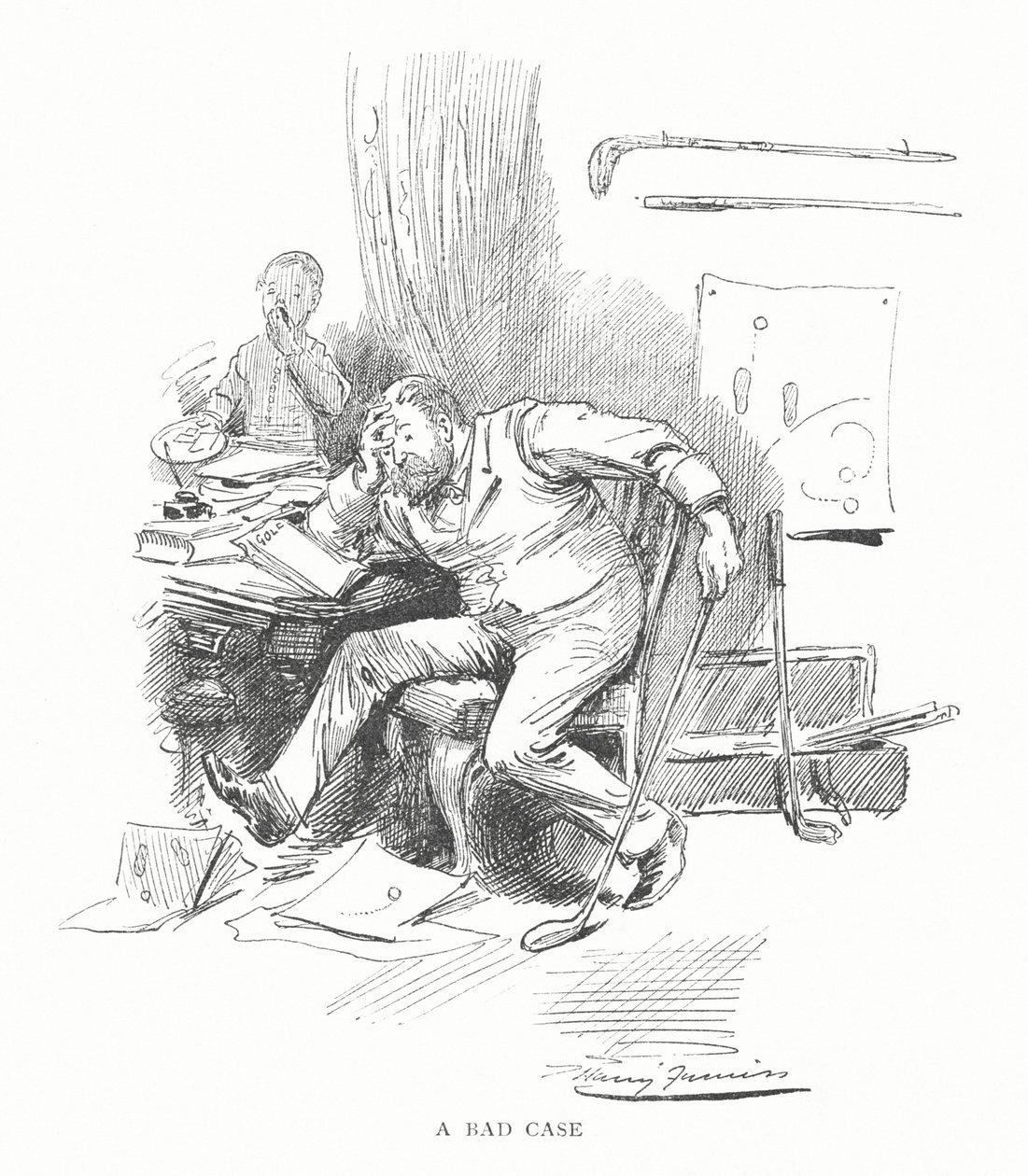 Golf: En dårlig sag (litho) af Harry Furniss