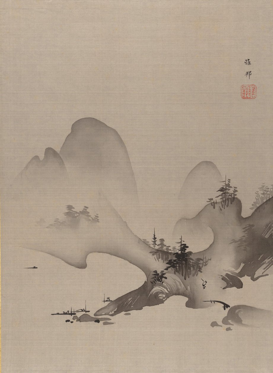 Sø og bjerge, ca. 1885-89. af Hashimoto Gaho