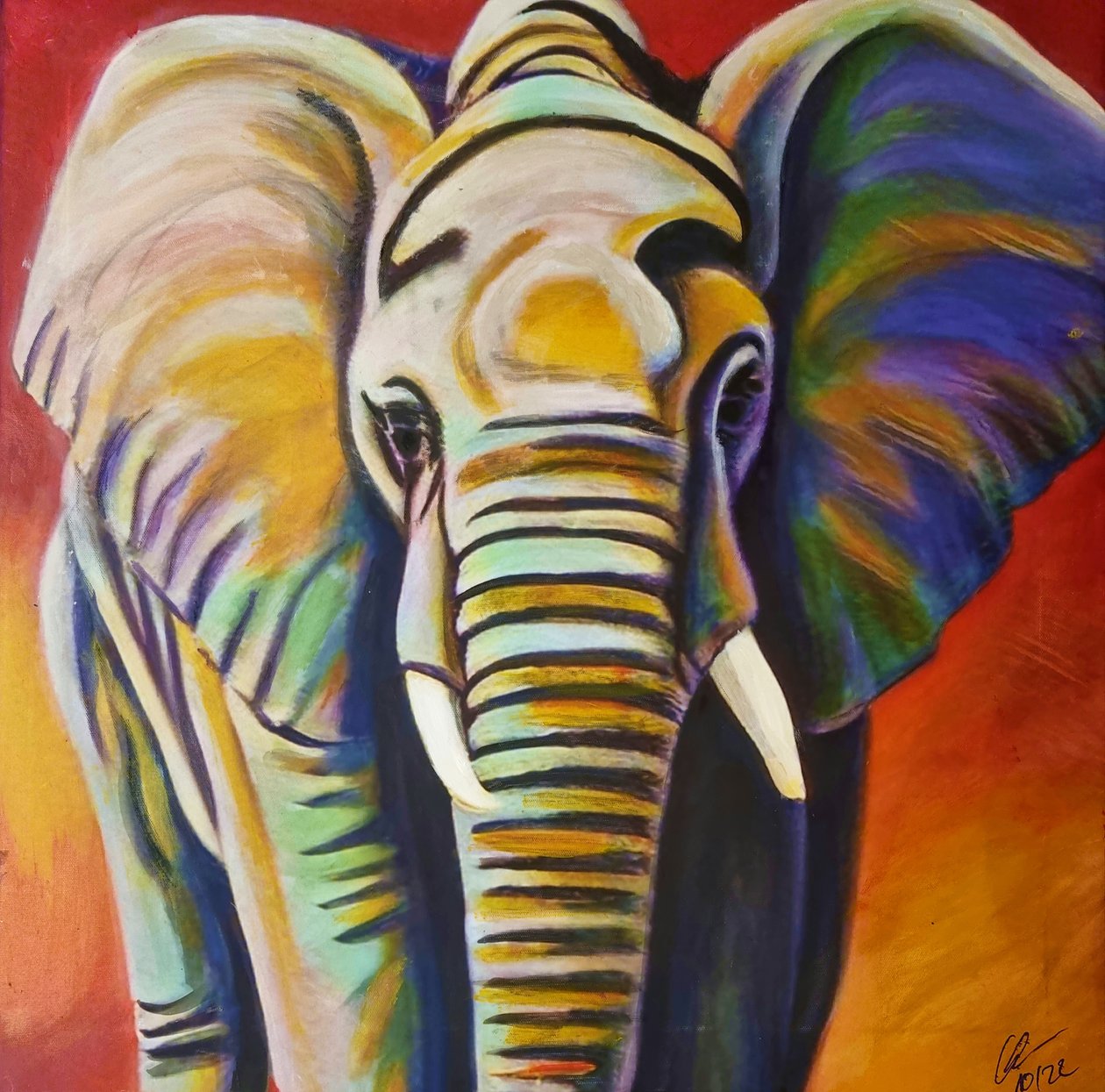Farverig elefant af HaskellArt