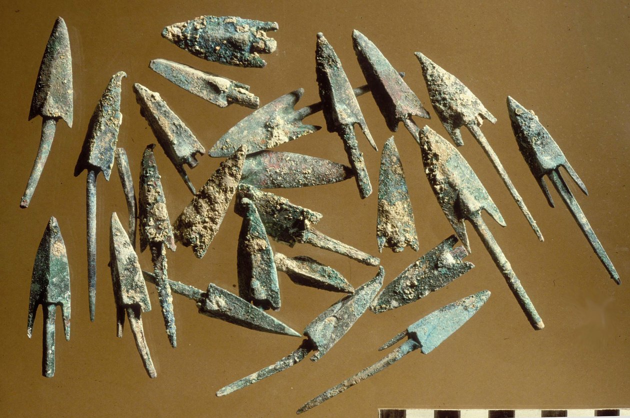 Pilespidser fundet i citadellet i Jerusalem (metal) af Hasmonean