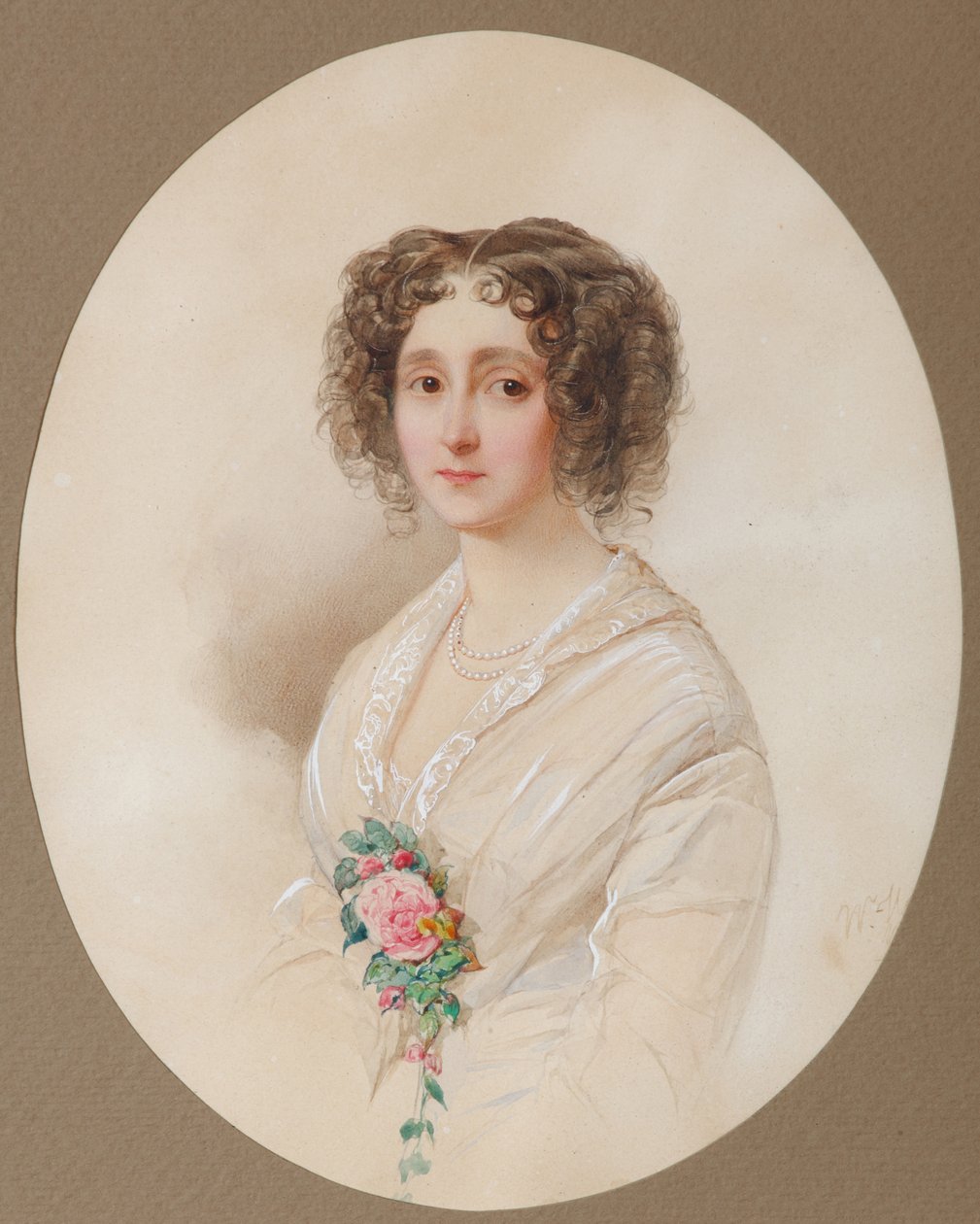 Portræt af Alexandra Mikhaylovna Chelishcheva 1816-1913, 1851 af Hau
