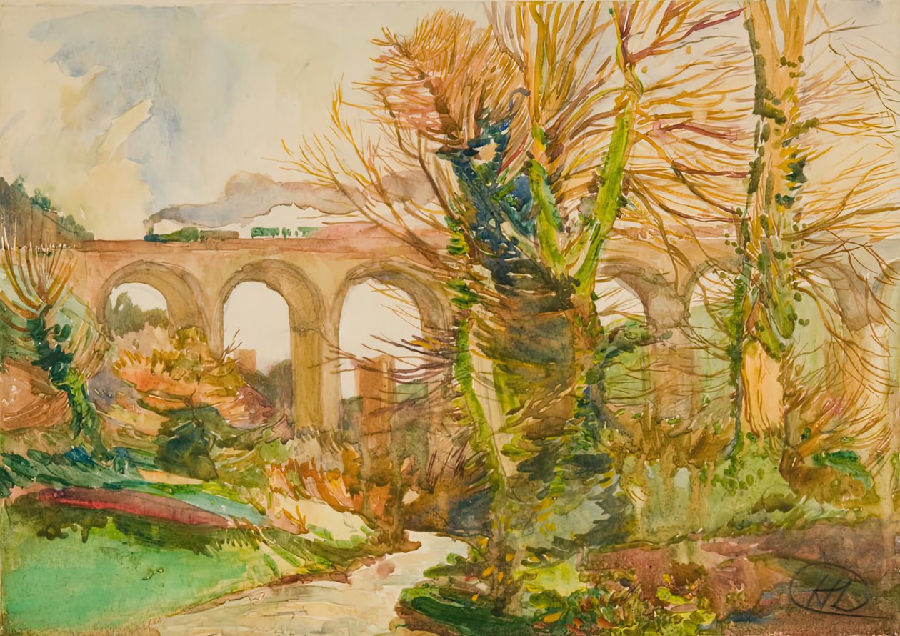 Railroad Bridge, St. Austell, England, 1905. af Hayley Lever