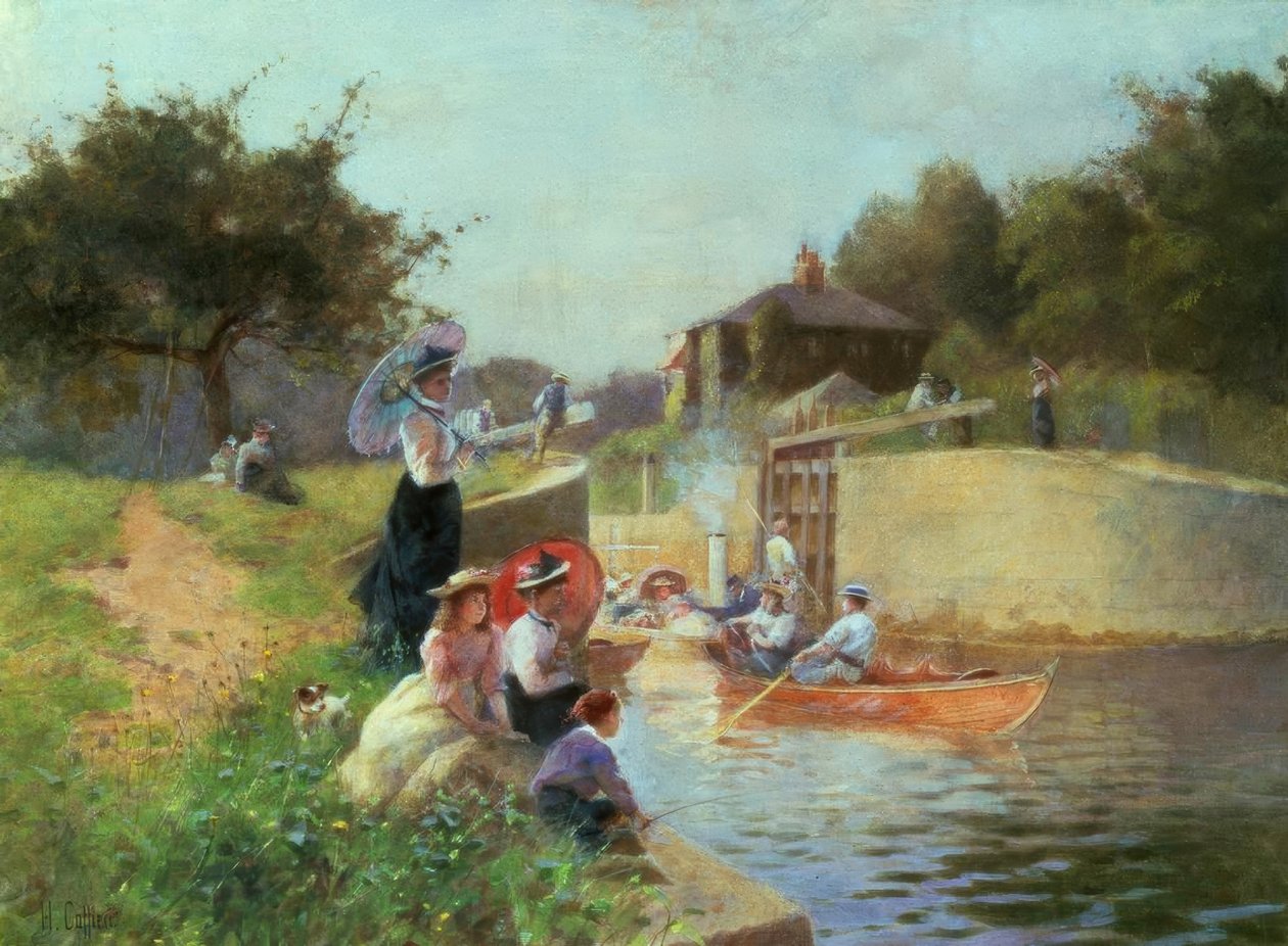 Marlow Lock, akvarel af H.Caffieri af Hector Caffieri