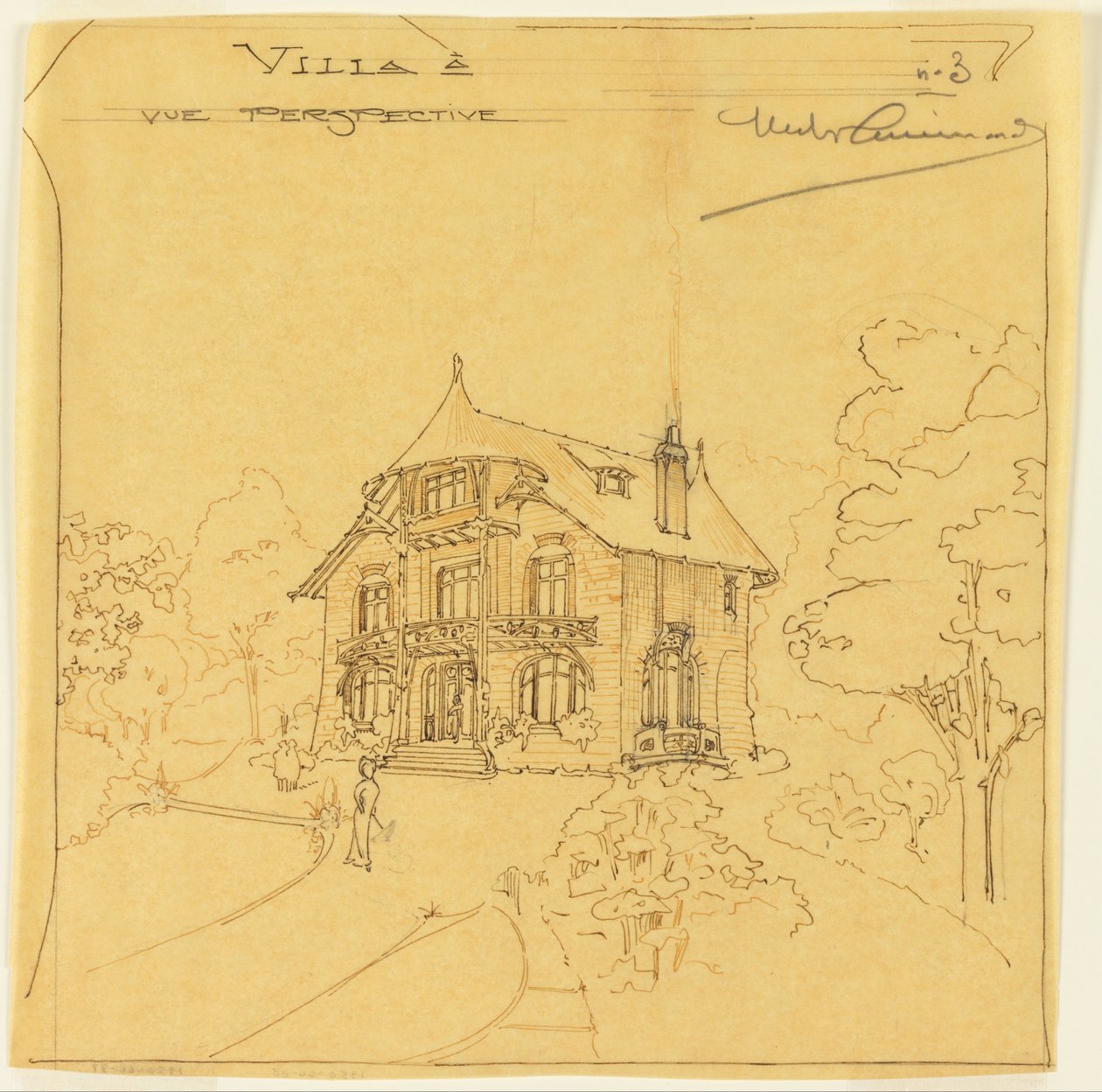 Perspektiv Visning af en villa af Hector Guimard