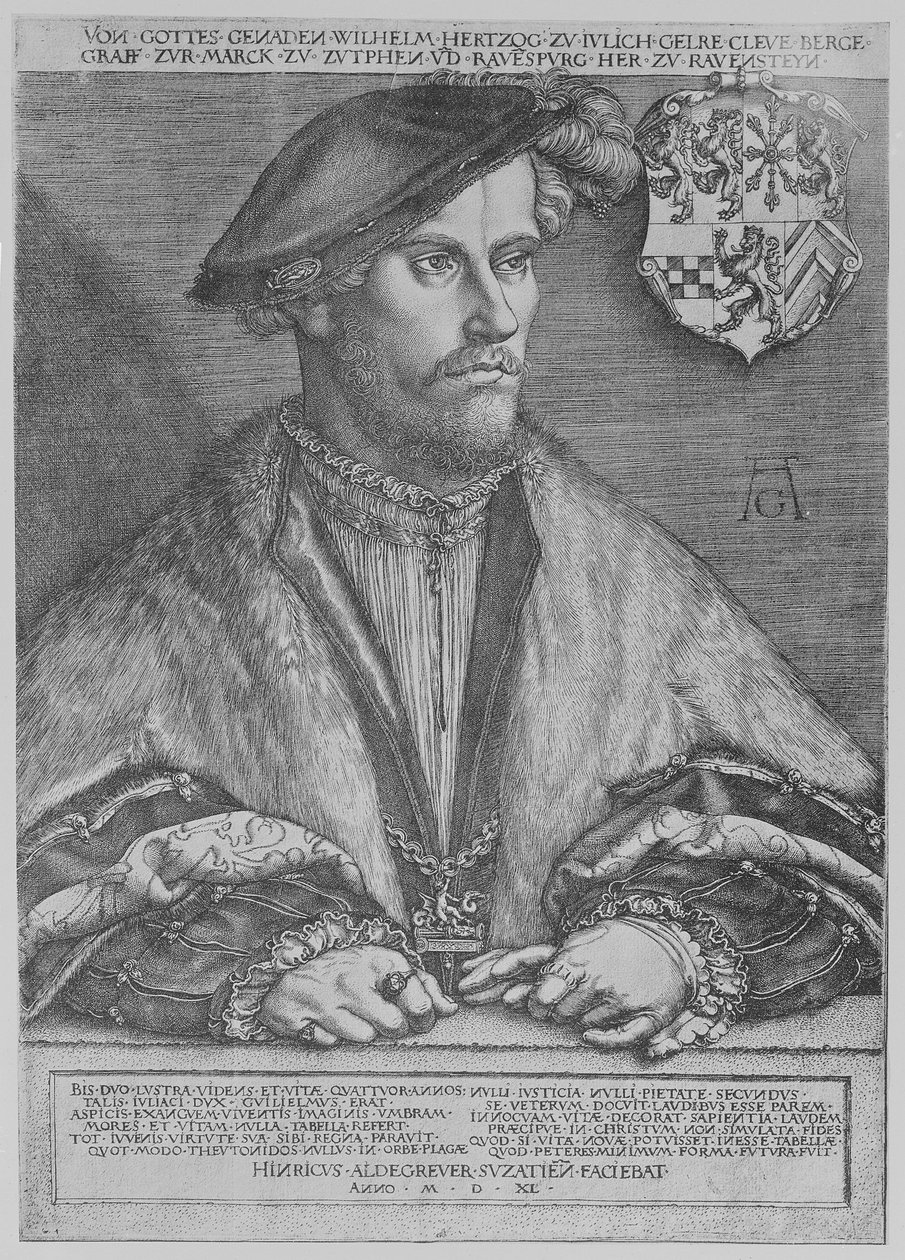 Hertug Wilhelm V af Cleve, 1540 af Heinrich Aldegrever