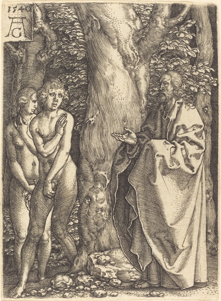 Adam og Eva skjuler sig selv, 1540. af Heinrich Aldegrever