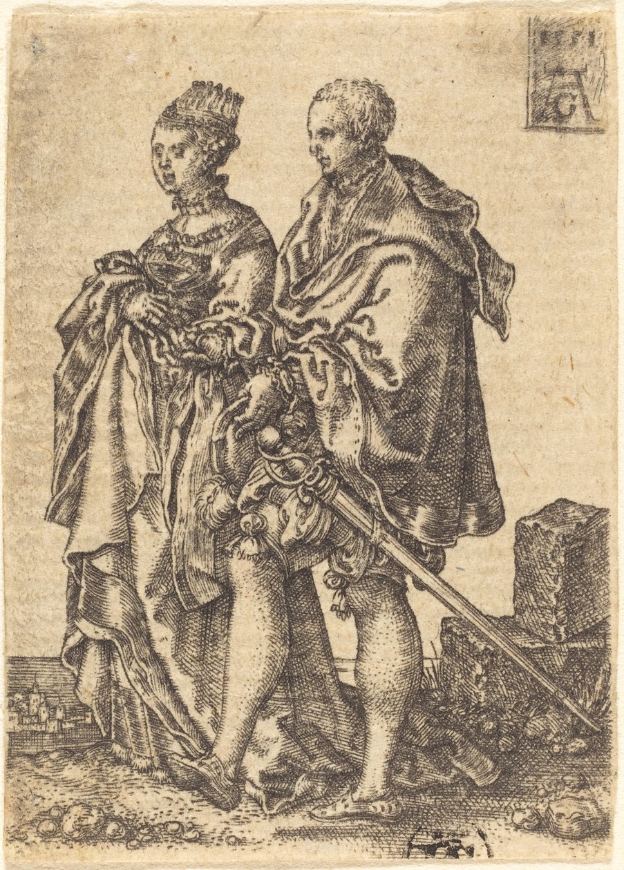 Dansende par, 1551. af Heinrich Aldegrever