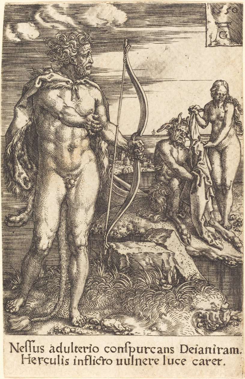 Hercules dræber Nessus, 1550. af Heinrich Aldegrever