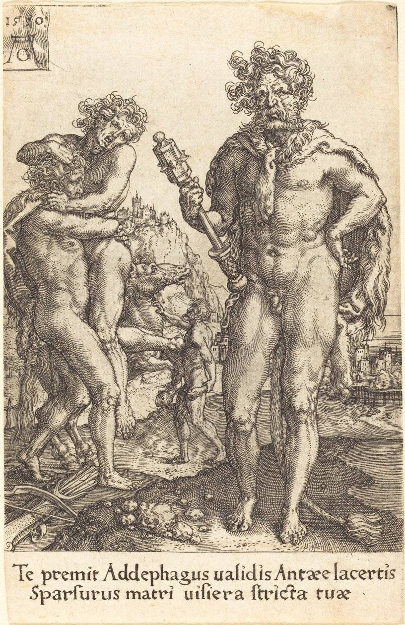 Hercules og Anthaeus af Heinrich Aldegrever