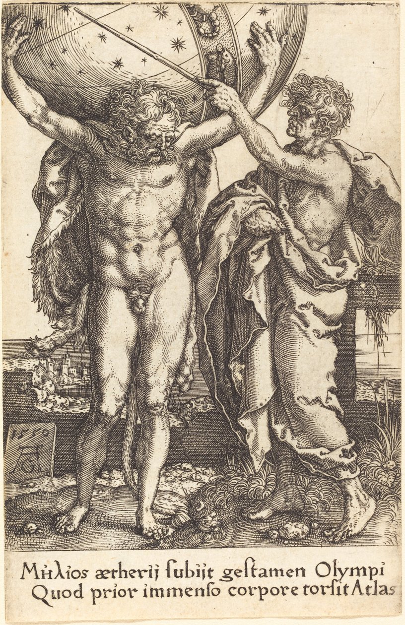 Herkules og Atlas, 1550. af Heinrich Aldegrever