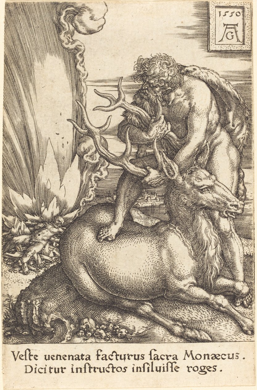 Hercules and the Hind, 1550. af Heinrich Aldegrever