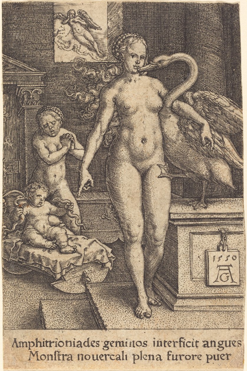 Herkules som et barn, 1550. af Heinrich Aldegrever