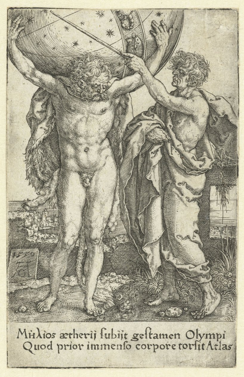 Hercules og Atlas Labours of Hercules (serietitel) af Heinrich Aldegrever