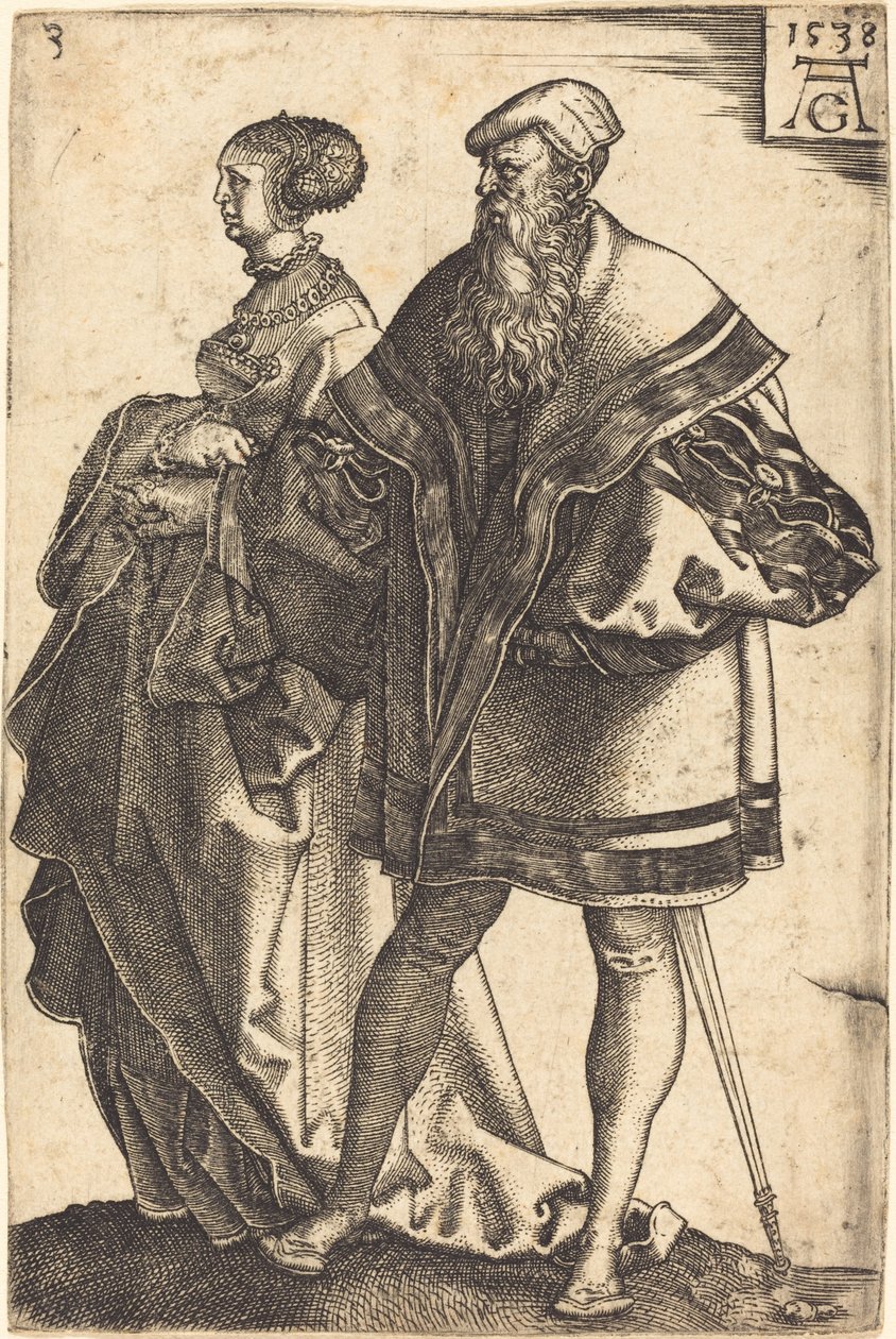 Store bryllupsdansere, 1538. af Heinrich Aldegrever