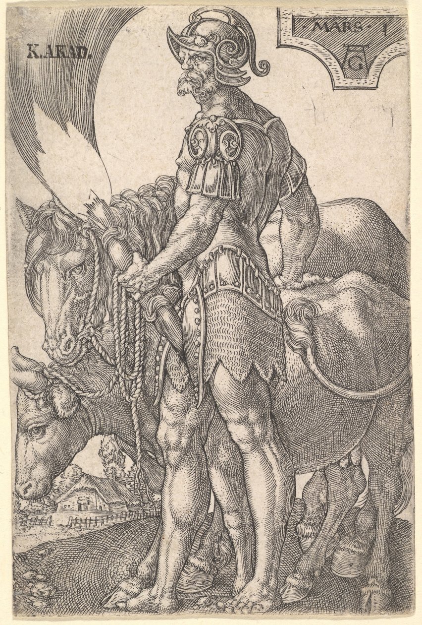 Mars, fra De syv planeter, 1533. af Heinrich Aldegrever