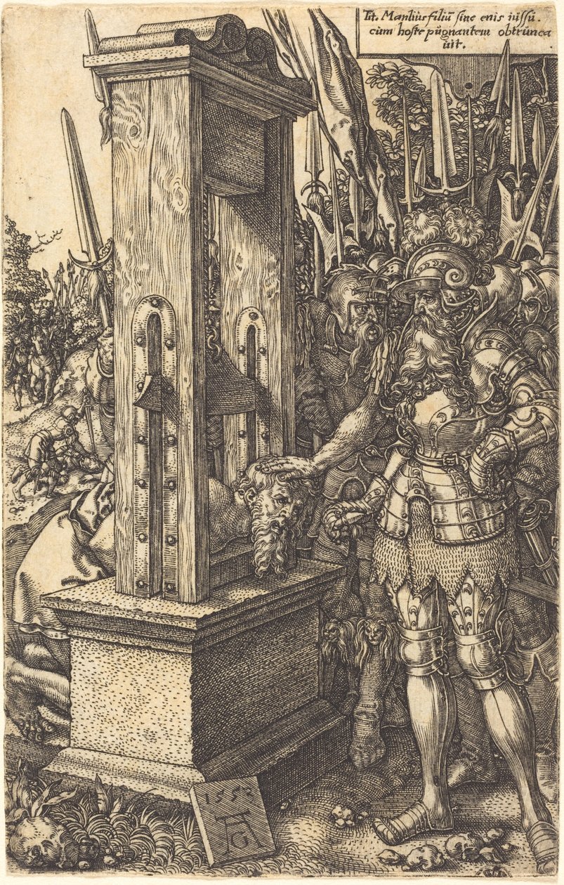 Titus Manlius halshugger sin søn, 1553. af Heinrich Aldegrever