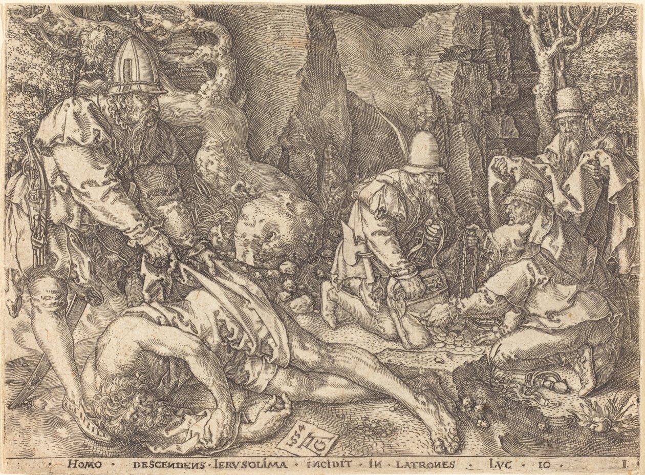 Rejsende blandt tyve af Heinrich Aldegrever