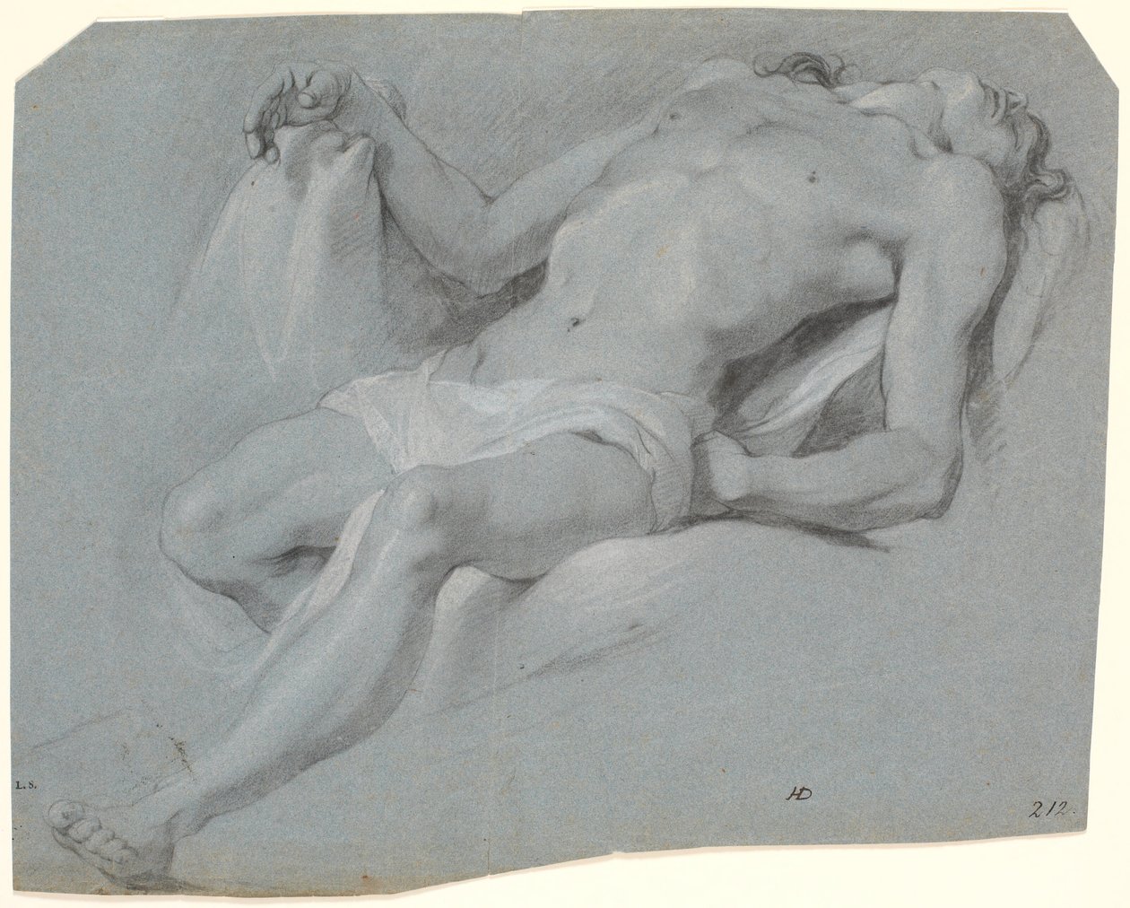 Liggende mandlig model; studie til Pietà? af Heinrich Dittmers