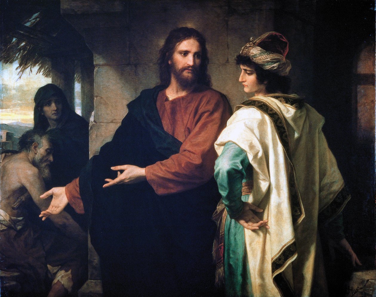 Jesus og den rige unge hersker af Heinrich Karl Hofmann
