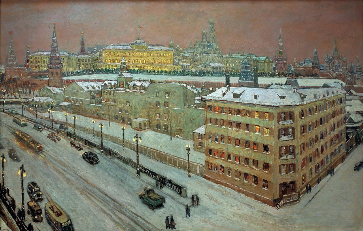Moskva om natten, 1939. af Heinrich Vogeler