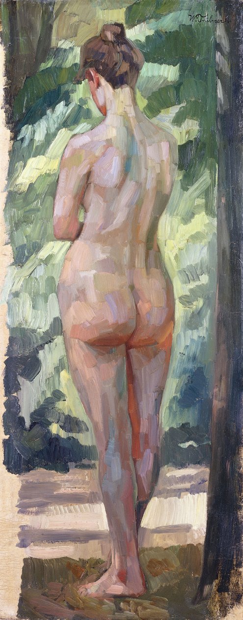 Stående nøgen; Stående nøgen tilbage, 1898 af Heinrich Wilhelm Truebner
