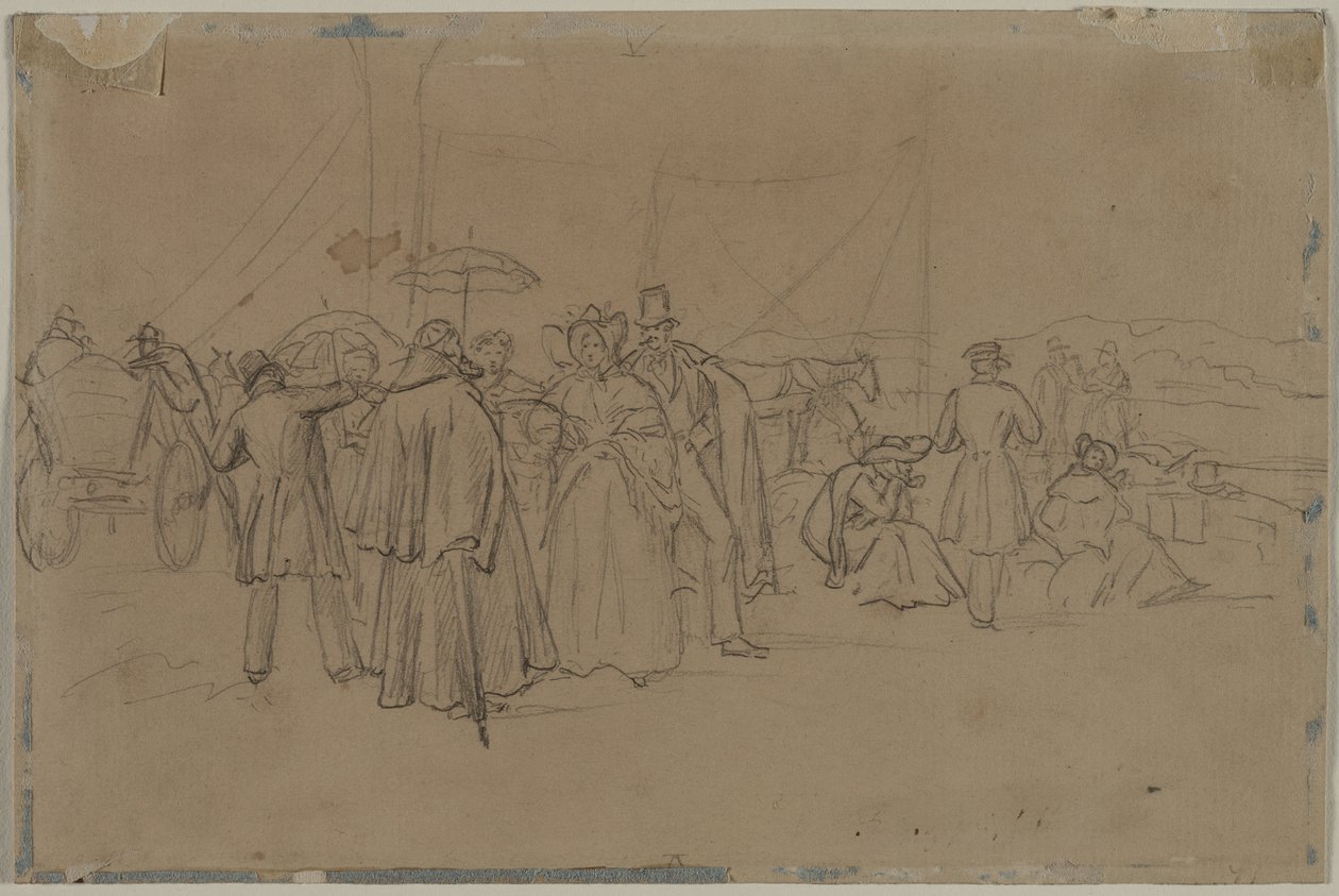 Passagerer til Rhinen Steamer (recto) af Heinrich von Mayr