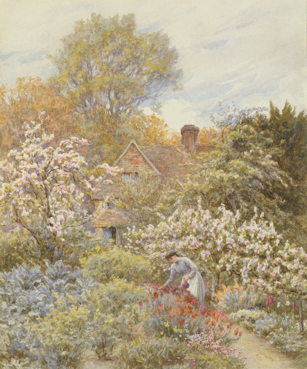 En have om foråret (wc på papir) af Helen Allingham