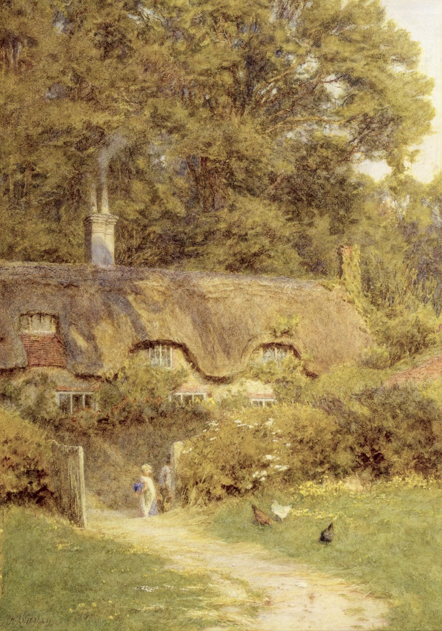 Hytte ved Farringford, Isle of Wight af Helen Allingham